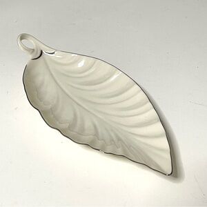 Vintage Lenox Porcelain Leaf-Shaped Tray. Made in USA.